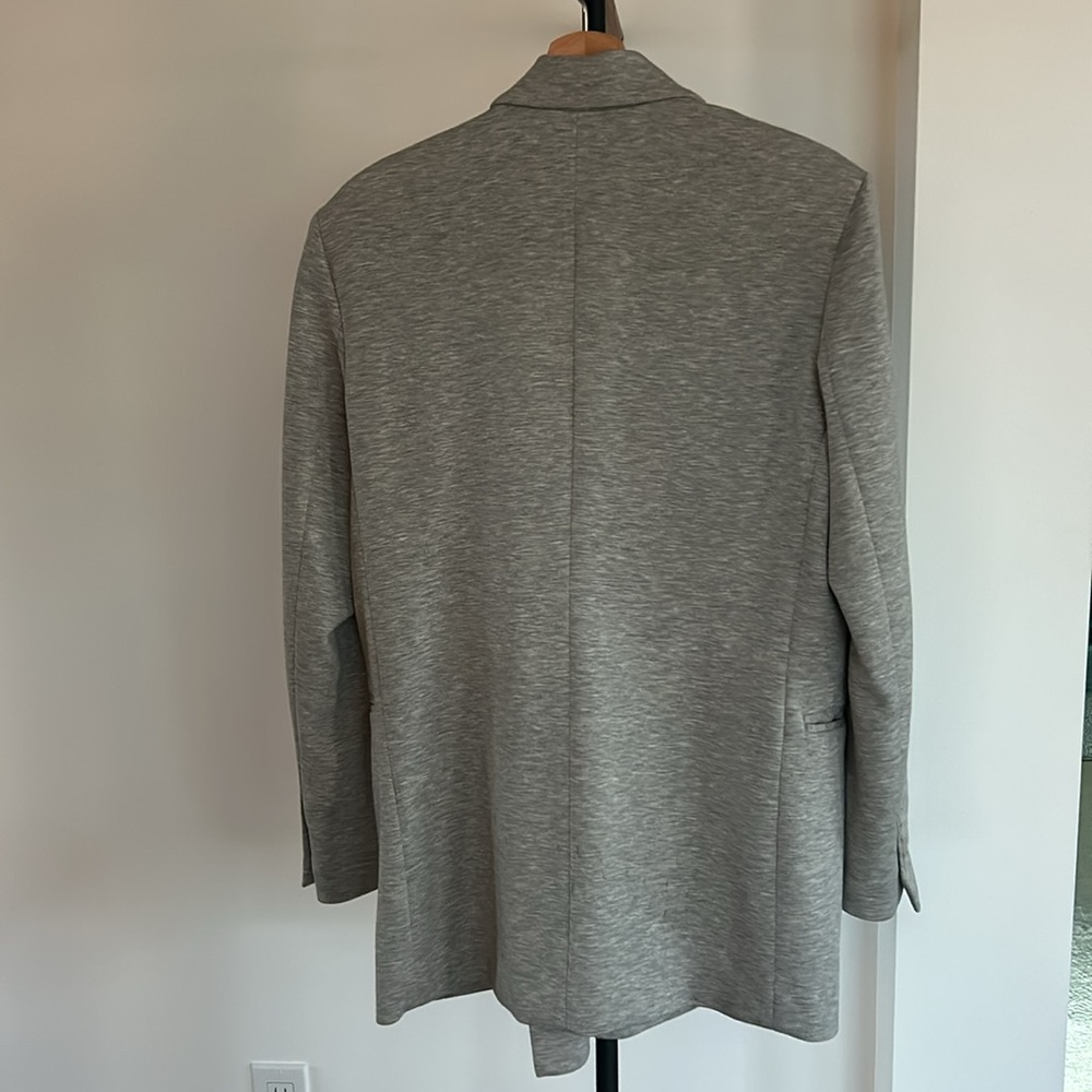 Relaxed Grey Knit Blazer & Wide-Leg Trouser Set - Picture 3 of 5